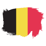 Belgian flag on white background