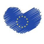 European Union flag heart symbol