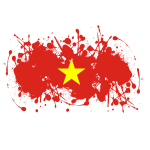 Vietnamese flag inside ink splatter