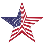 America Flag Star With Stroke