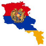 Armenia Map Flag With Coat Of Arms