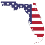 Florida America Flag Map With Stroke