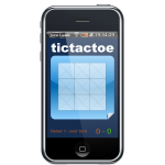 Iphone with tictactoe game on screen vector image