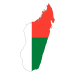 Madagascar Flag Map With Stroke