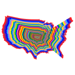 Prismatic US Map Outline Zoom 2