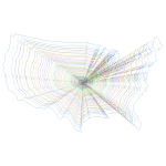 Prismatic US Map Outline Zoom No Background