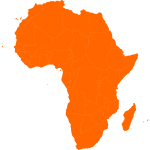 Continental map of Africa vector clip art