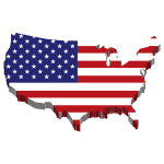 america flag map 3d