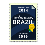 Brazil Olympics and World Cup postal stamp vector image