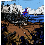 Vector graphics of civil war big battle scene