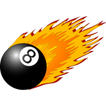 Snooker ball with flames vector