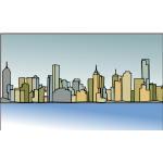 Melbourne skyline vector illustration