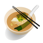 Miso soup serving vector drawing