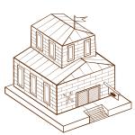 Vector image of role play game map icon for a townhall