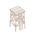 Vector drawing of role play game map icon for a watchtower