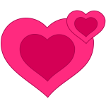 Two pink hearts vector image